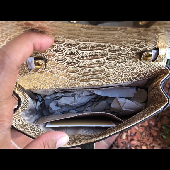 Michael kors Tina small clutch crossbody brown/gld - Picture 6 of 8